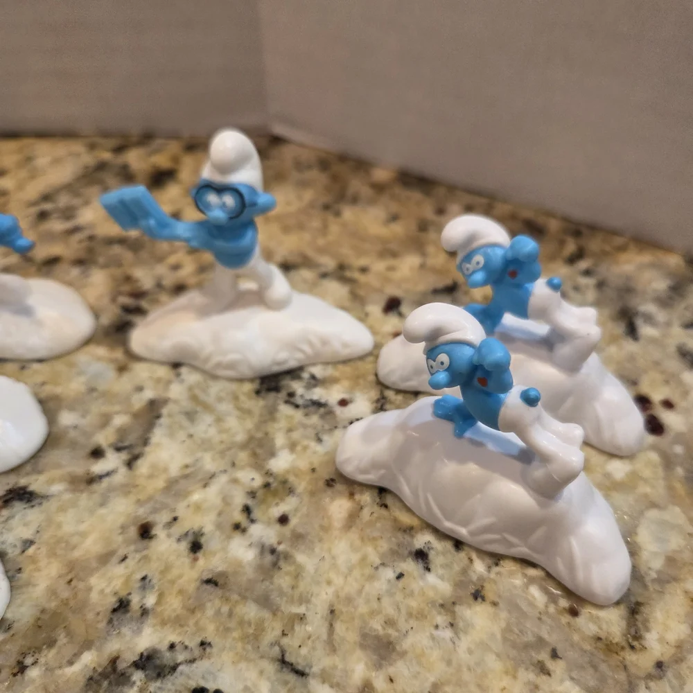 Lot Of 36 Smurf Cupcake Cake Toppers Decor Plastic Birthday Party Smurfette